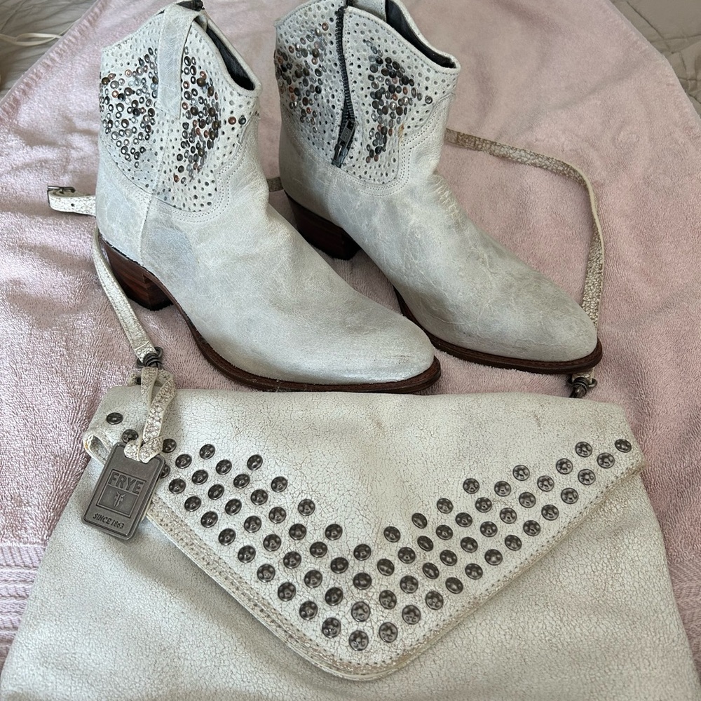 FRYE 2 BAGS and WOMEN's Size 11 Deborah Boots